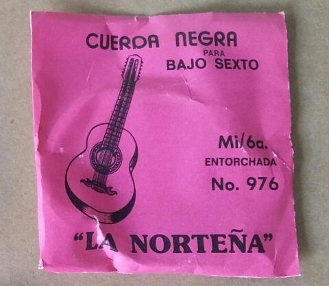 (imagen para) CUERDA BAJO SEXTO serenata norteña entorchada sobre rosa acero 6