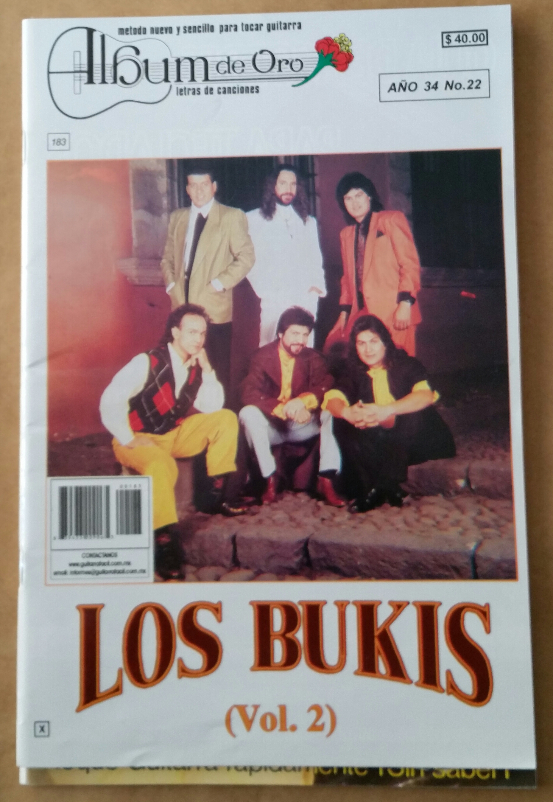 (imagen para) MÉTODO Album de oro de la guitarras volumen 22 (letra y tabl