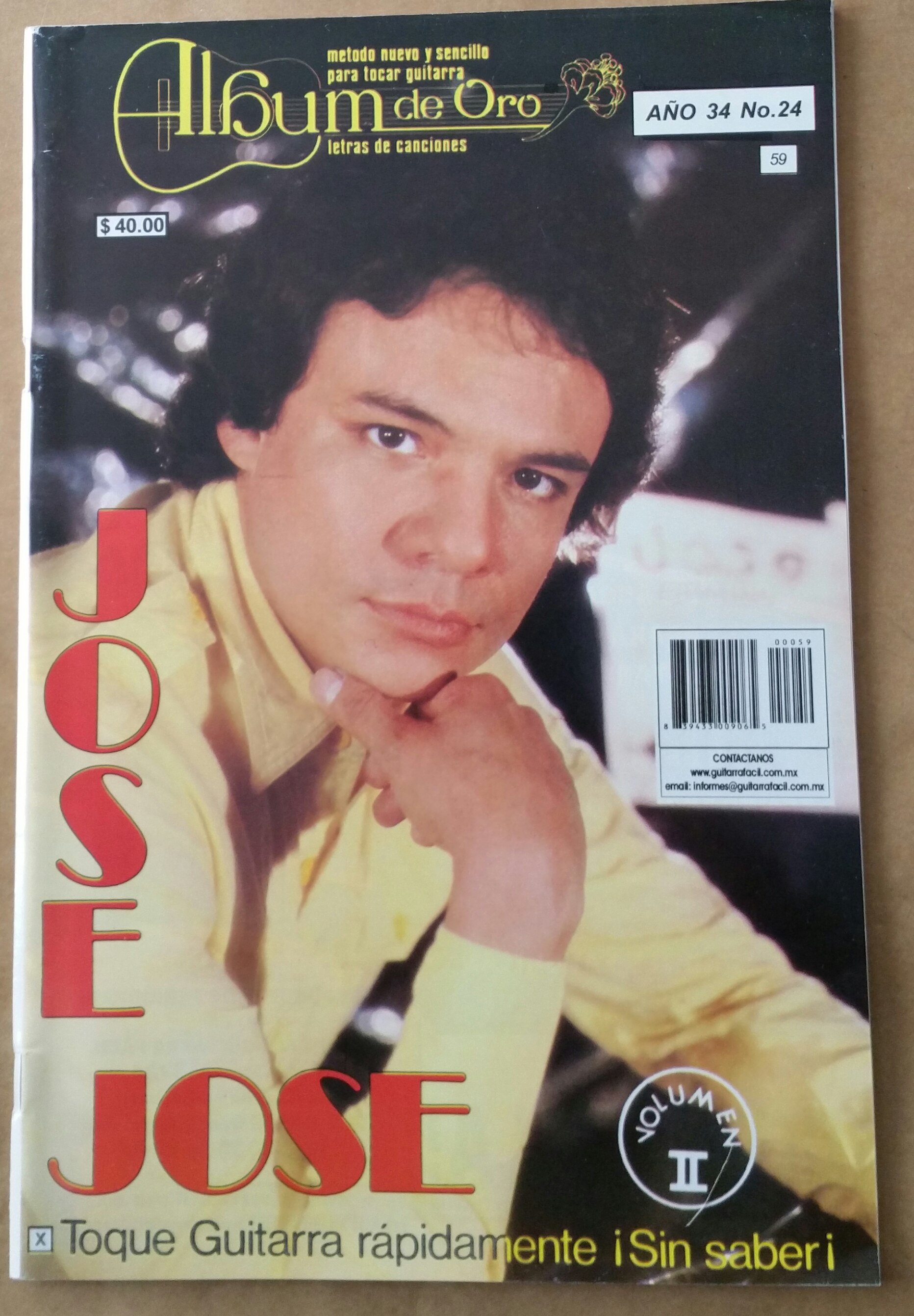 (imagen para) MÉTODO Album de oro de la guitarras volumen 24 (letra y tabl