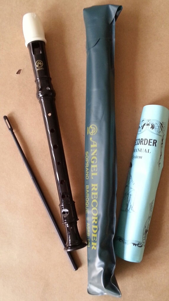 (imagen para) Flauta ANGEL soprano escolar negra con Blanco muy suave, con var