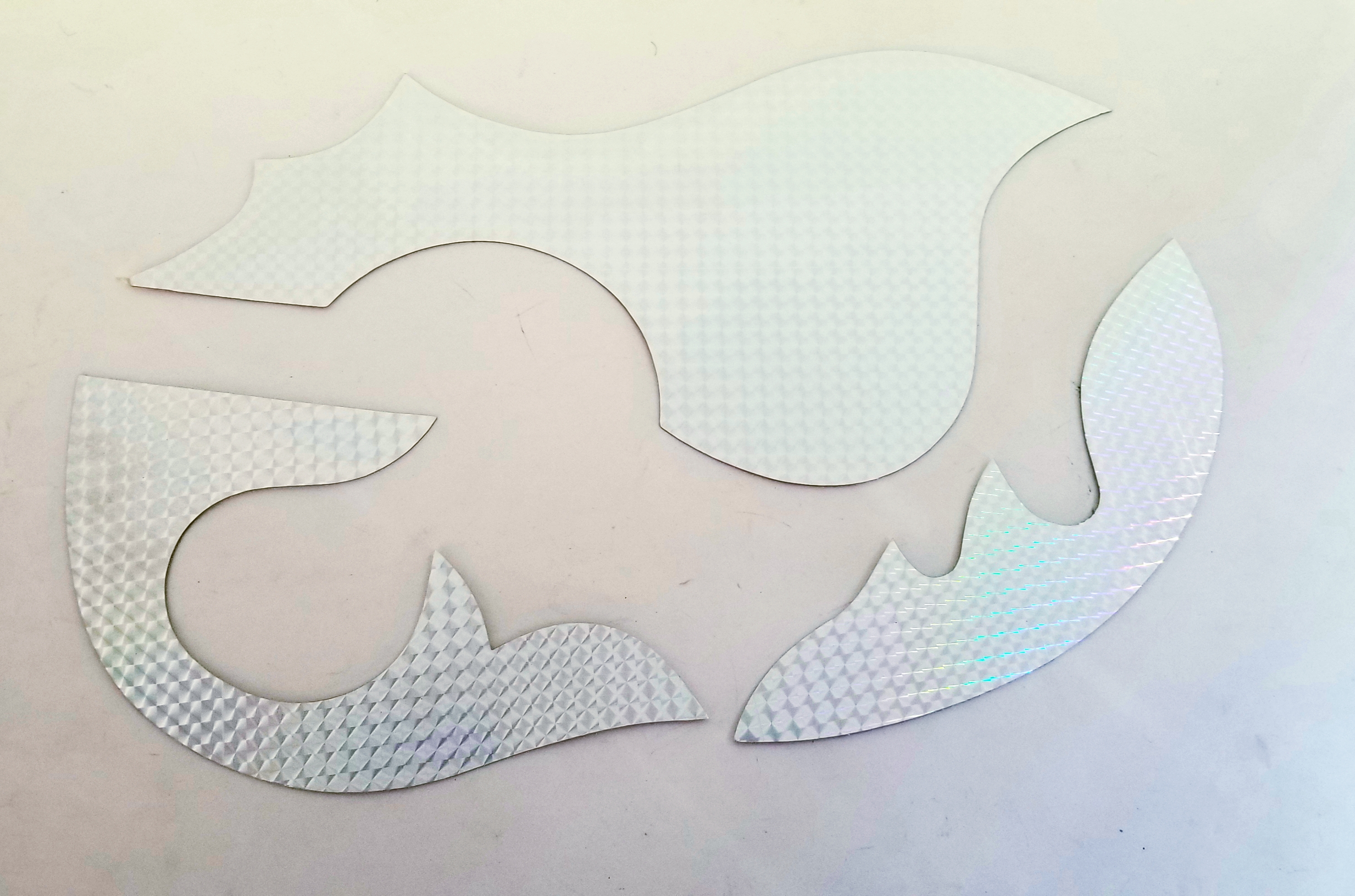 (imagen para) micas para bajo sexto adhesivas 3 siluetas metálica