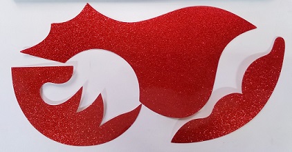 (imagen para) micas para bajo sexto adhesivas 3 siluetas tornasol rojo diamant