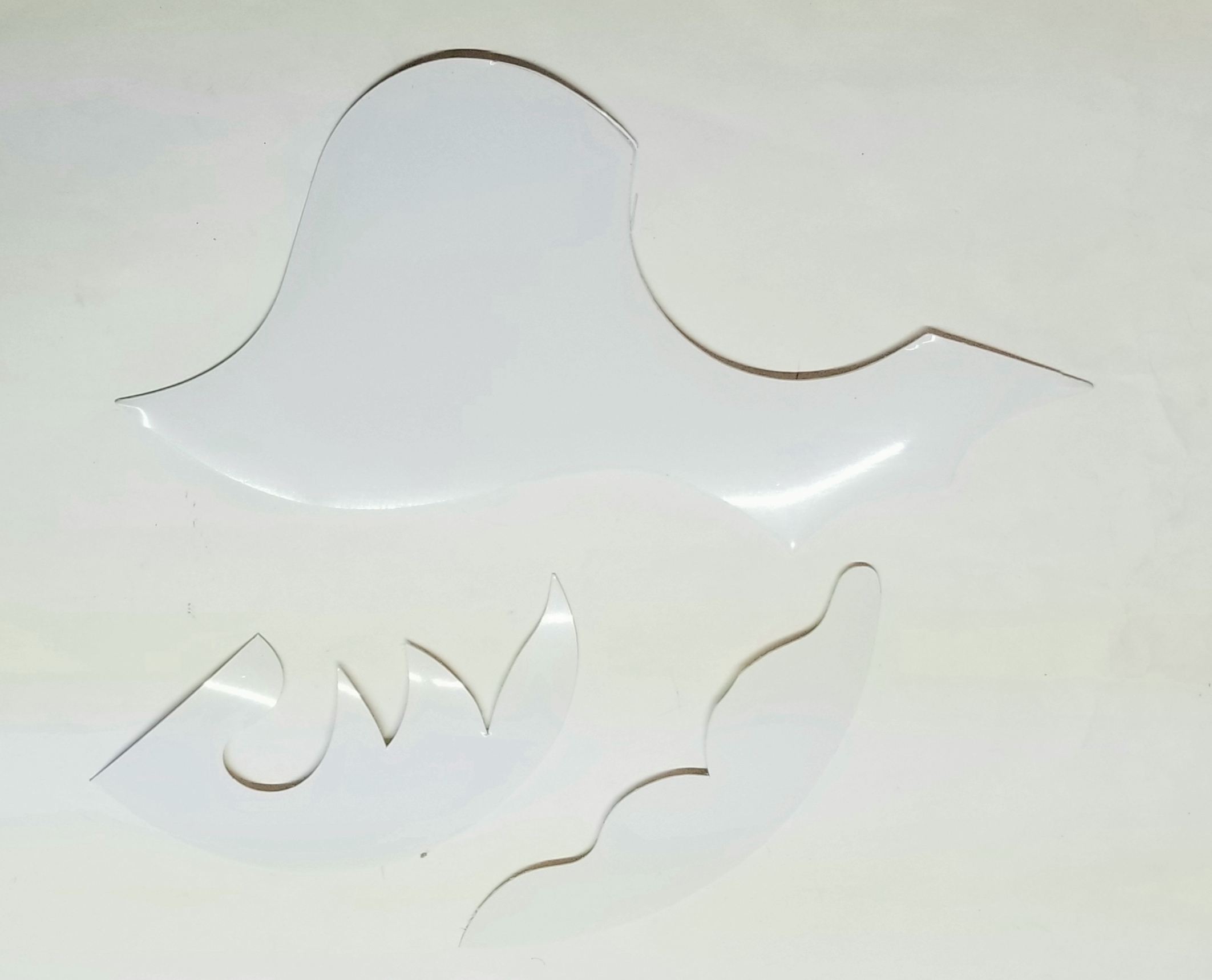 (imagen para) micas para bajo sexto adhesivas 3 siluetas transparente