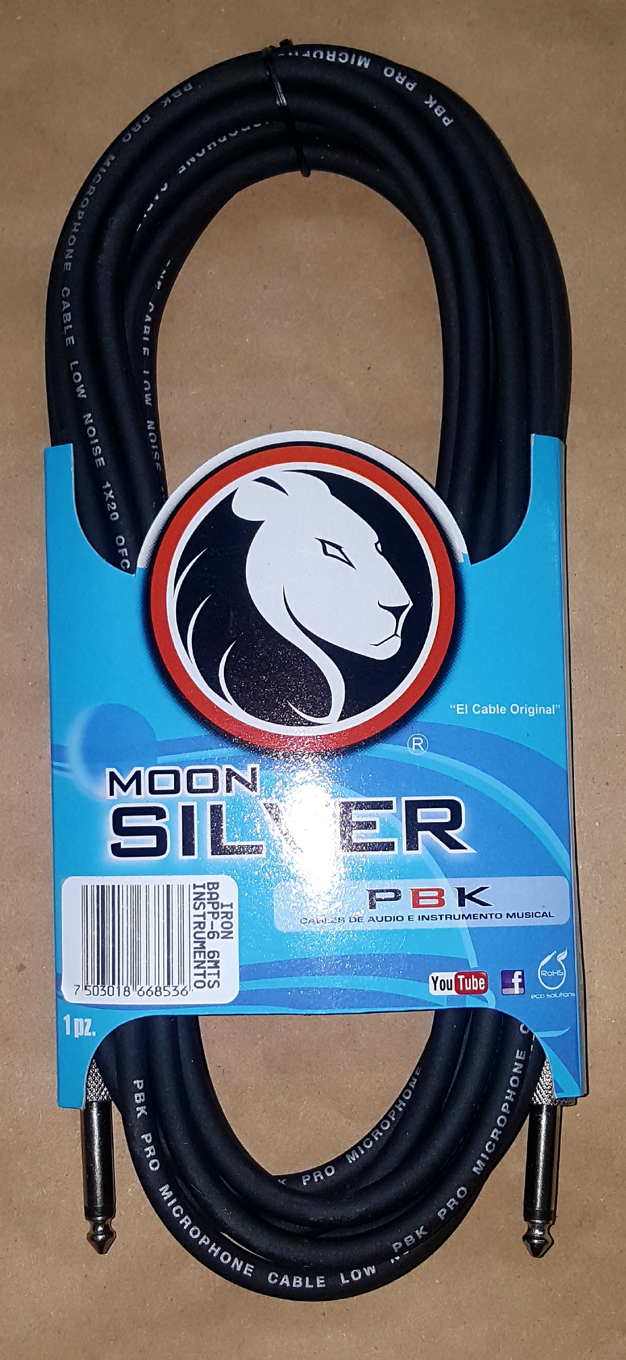 (imagen para) Cable plug a plug, 6 mts, Iron (pz)