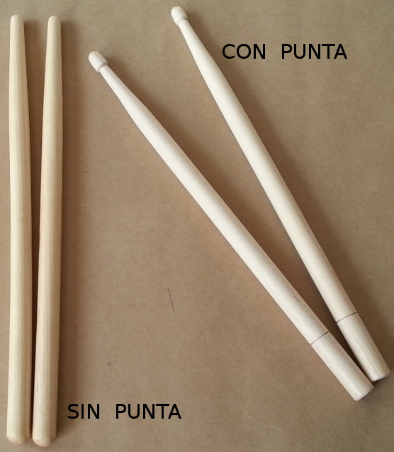 (imagen para) BAQUETA BATERÍA MADERA DURA IMPORT punta madera Gruesa (par)
