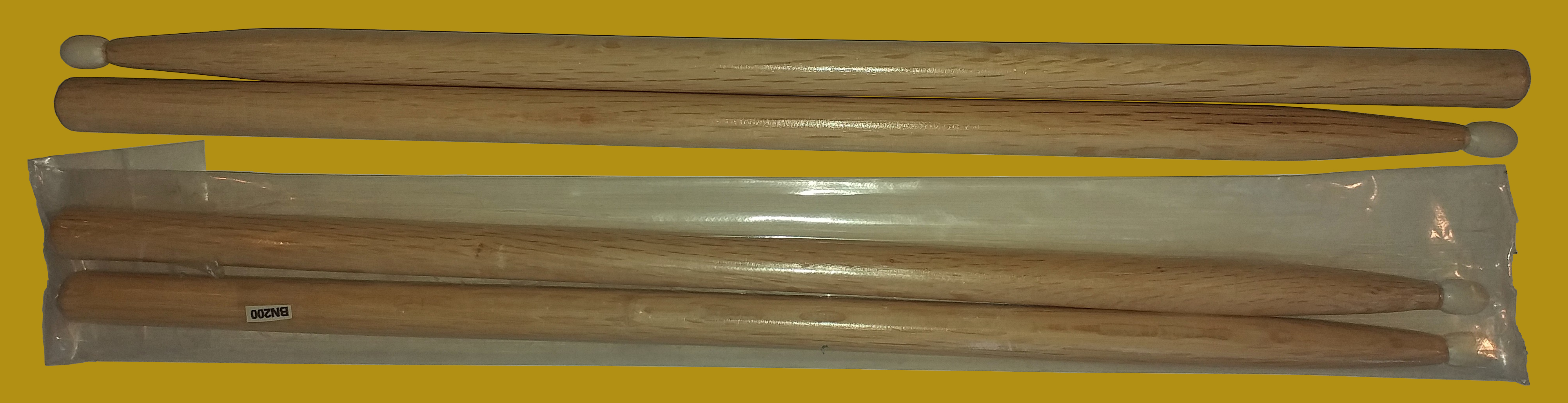 (image for) Drumstick Hard, wooden, thick, plastic tip, for drumset