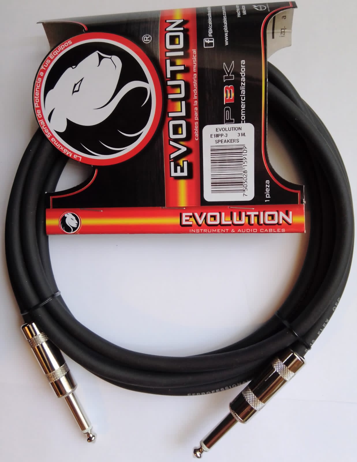 (imagen para) CABLE PLUGS RECTO/RECTO, USO RUDO; 3 MTS, CAL. 18 (PZ)