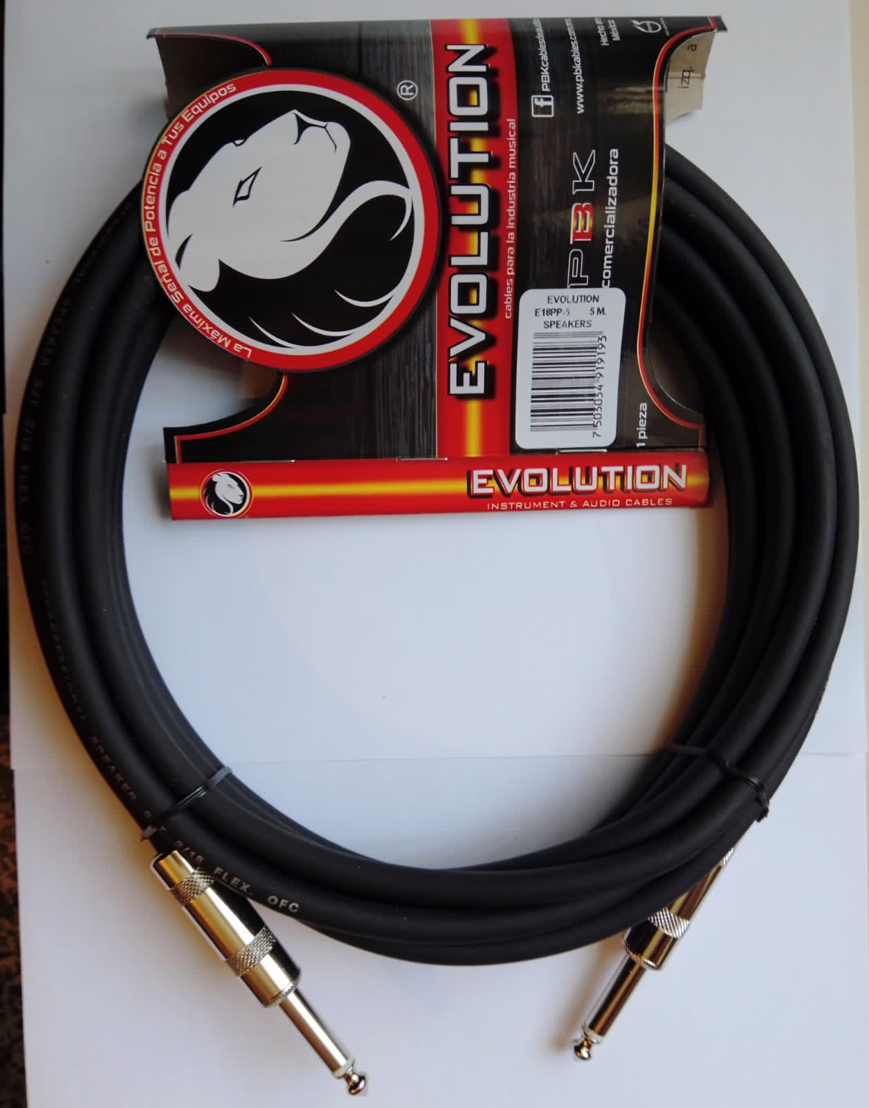 (imagen para) CABLE PLUGS RECTO/RECTO, USO RUDO; 5 MTS CAL. 18 (PZ)