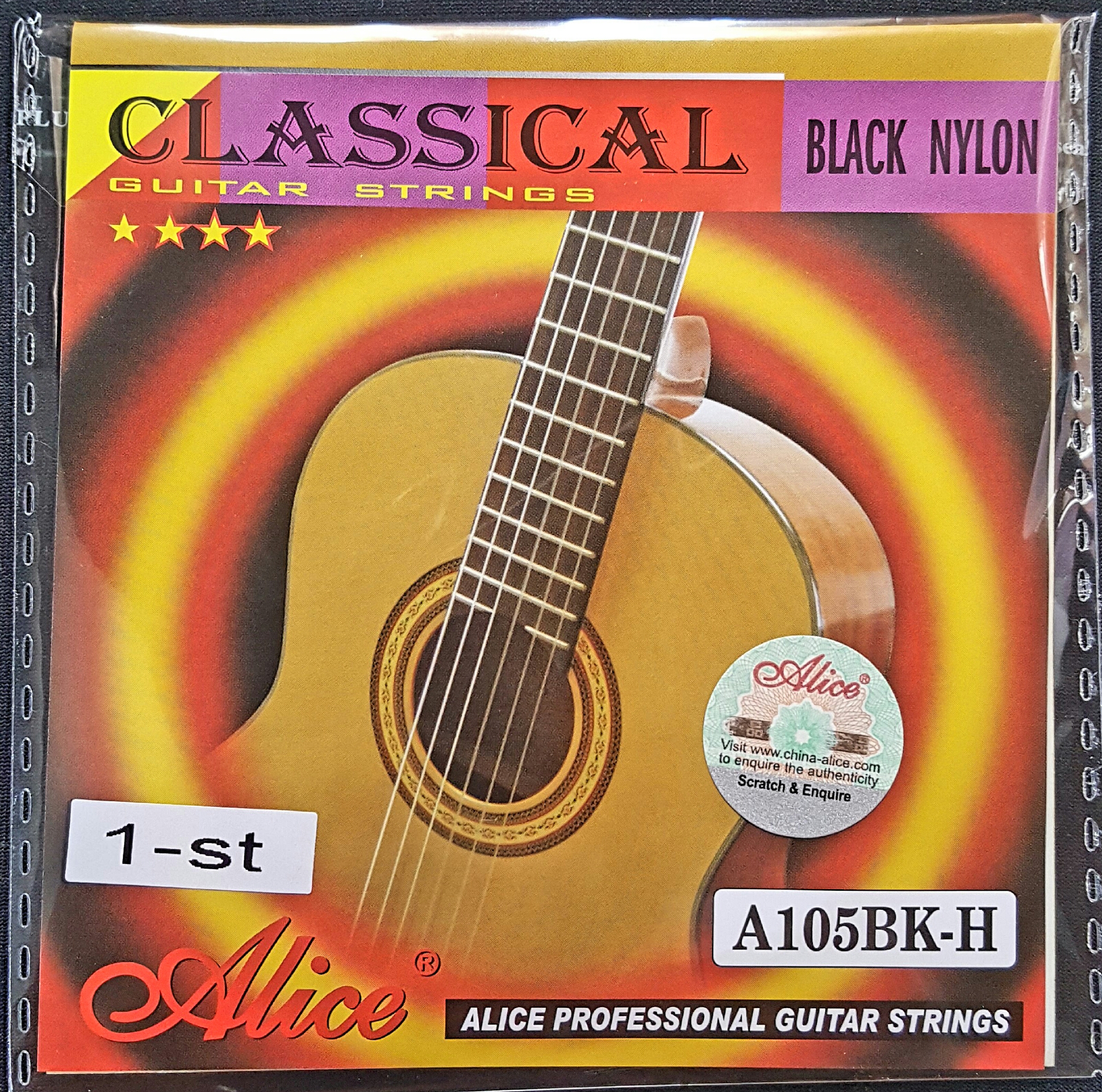 (imagen para) CUERDA GUITARRA ALICE PROFESIONAL NYLON NEGRO 1a (pz)
