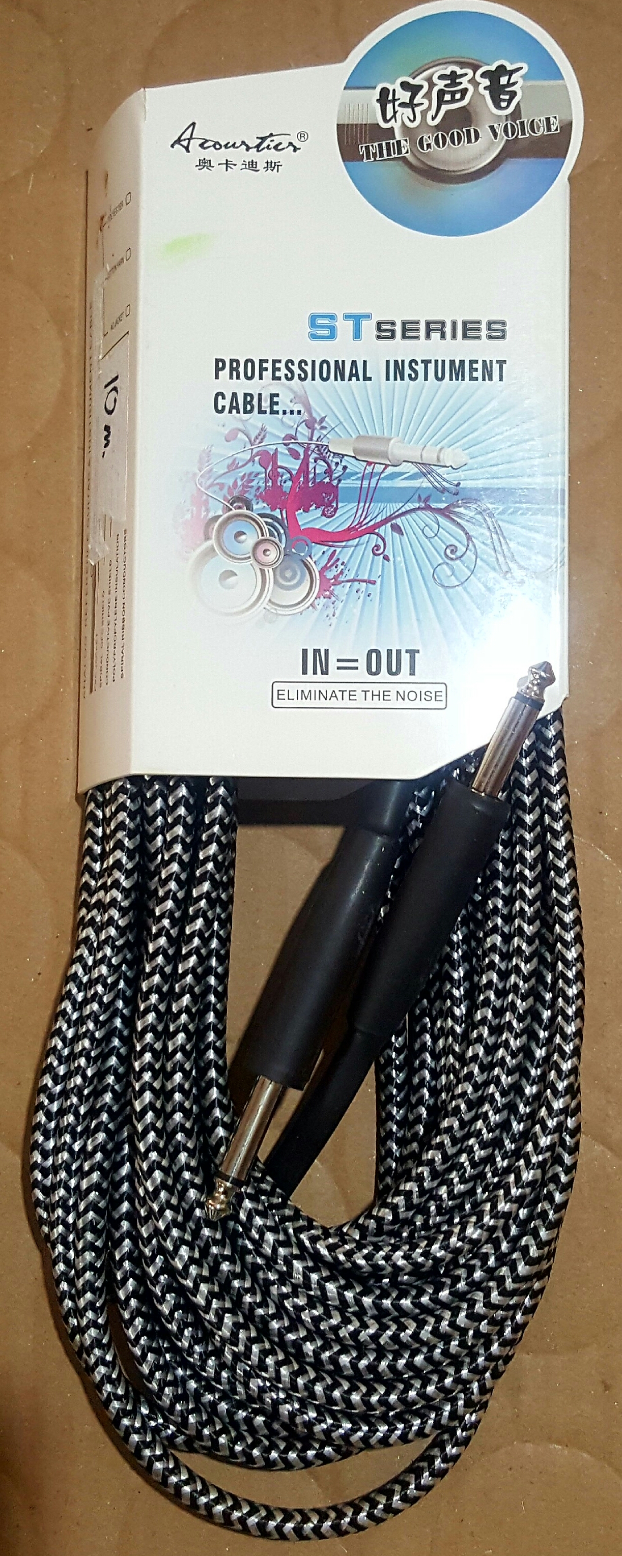 (imagen para) CABLE tejido; 2 PLUG RECTOS, USO RUDO; 10 MTS