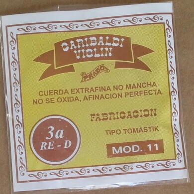 (imagen para) CUERDA VIOLÍN GARIBALDI ESTANDAR AMARILLA NACIONAL mod 11 3a