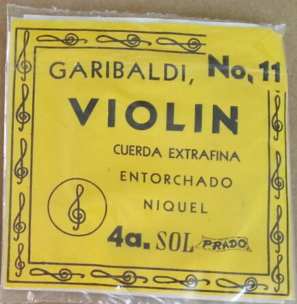 (imagen para) ENCORDADURA VIOLÍN GARIBALDI ESTANDAR AMARILLA NACIONAL mod 117