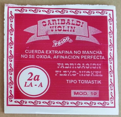 (imagen para) CUERDA VIOLÍN GARIBALDI Acero ROJA FINA nacional mod 10 2a