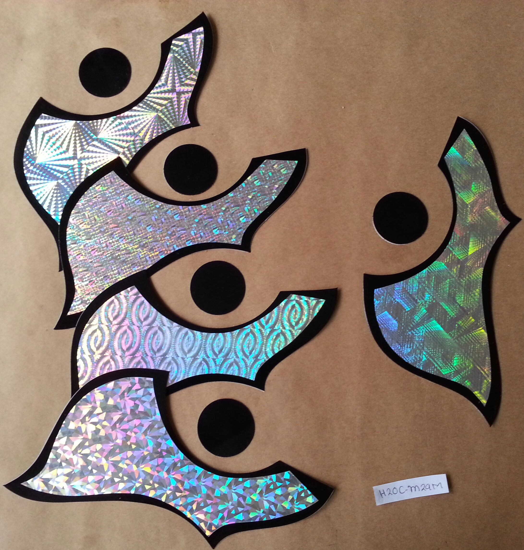 (imagen para) micas para guitarras adhesivas country doble capa fileteada metá