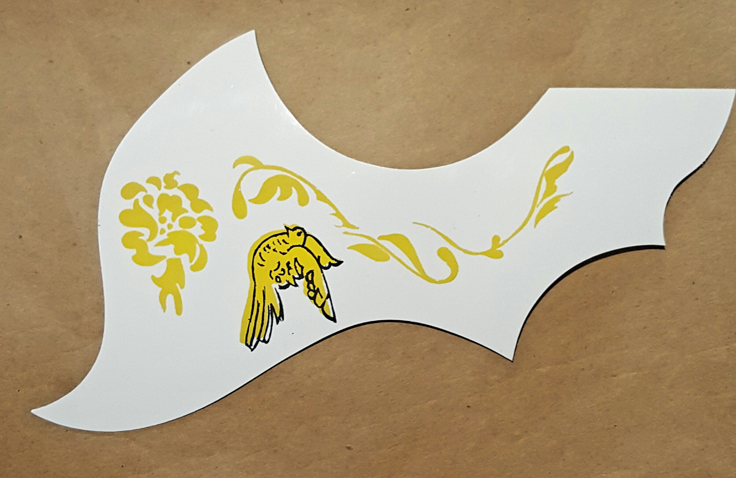 (imagen para) micas para guitarras adhesivas japonesa decorada blanco