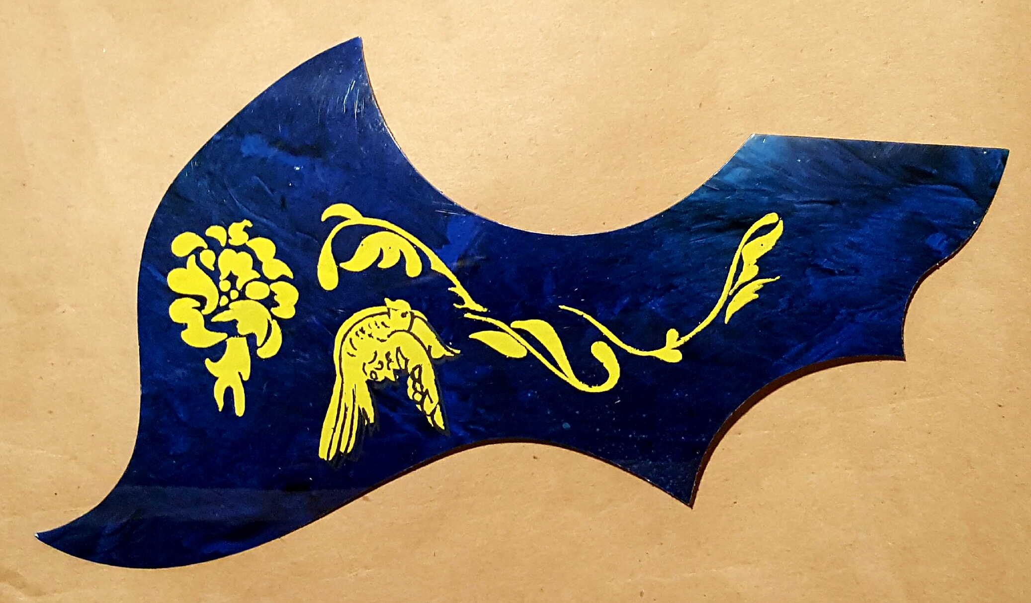 (imagen para) micas para guitarras adhesivas japonesa decorada carey azul