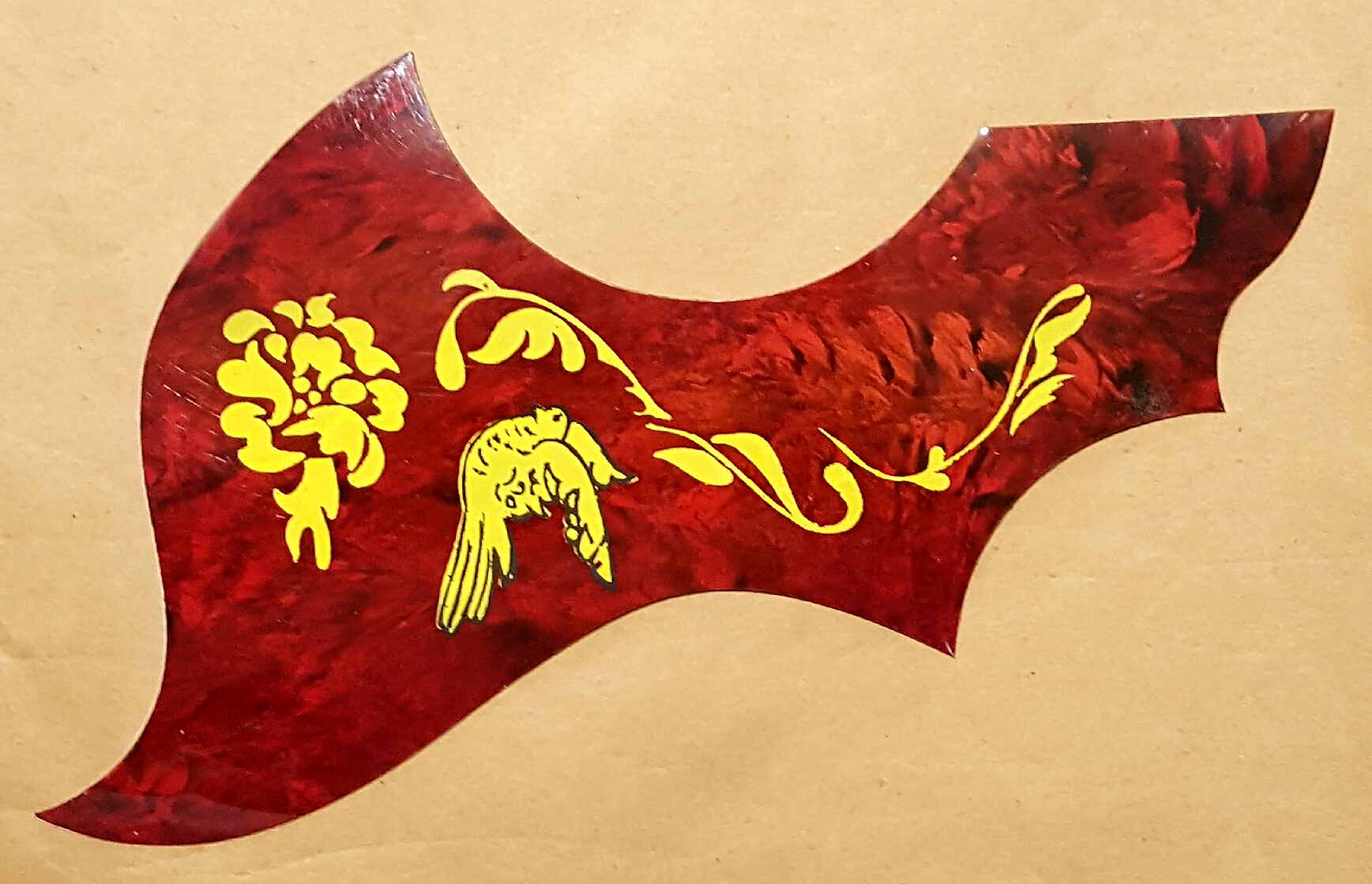 (imagen para) micas para guitarras adhesivas japonesa decorada carey rojo