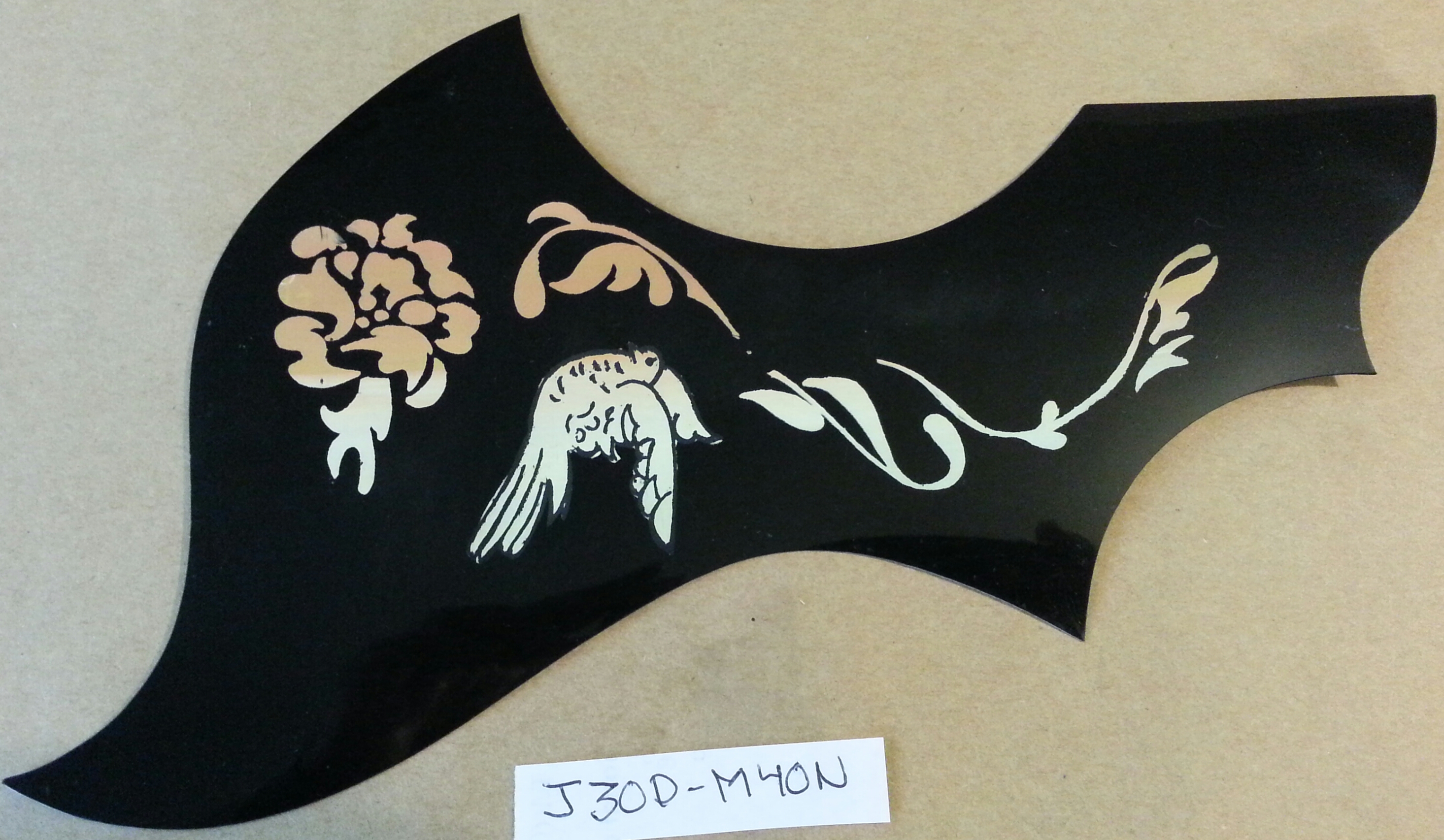 (imagen para) micas para guitarras adhesivas japonesa decorada negra