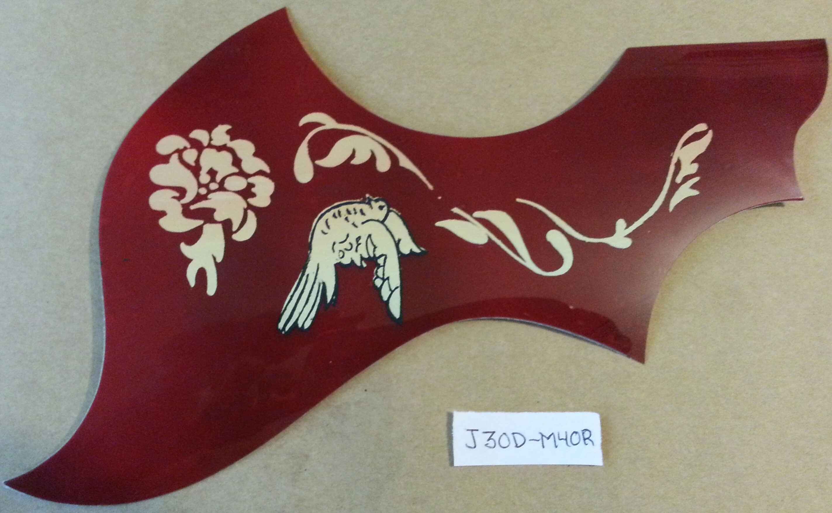 (image for) scrachplate red, japanese inspired, adhesive for guitars