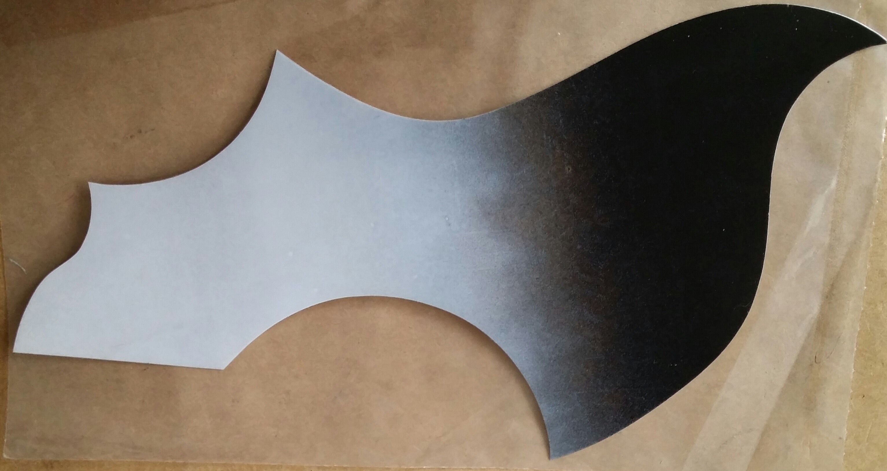 (imagen para) micas para guitarras adhesivas japonesa bicolor negro con blanco