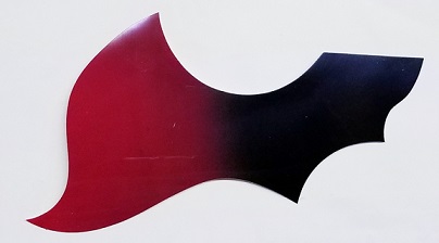 (imagen para) micas para guitarras adhesivas japonesa bicolor negro con rojo (