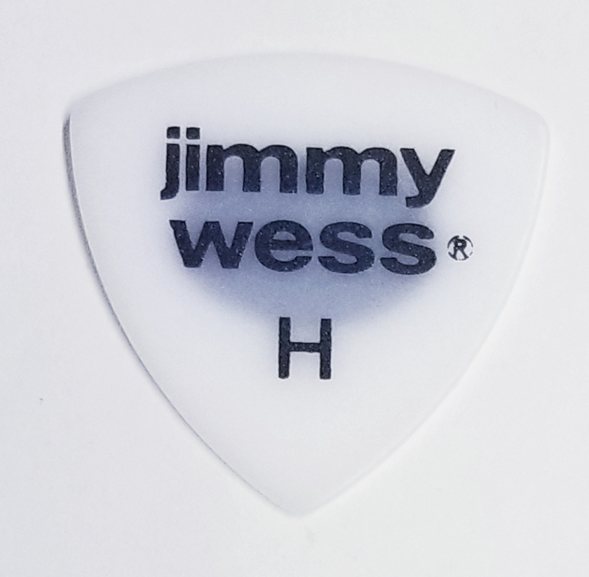 (imagen para) PLUMA guitarras FORMA DE escudo Jimmy Wess blanca dura (pz)