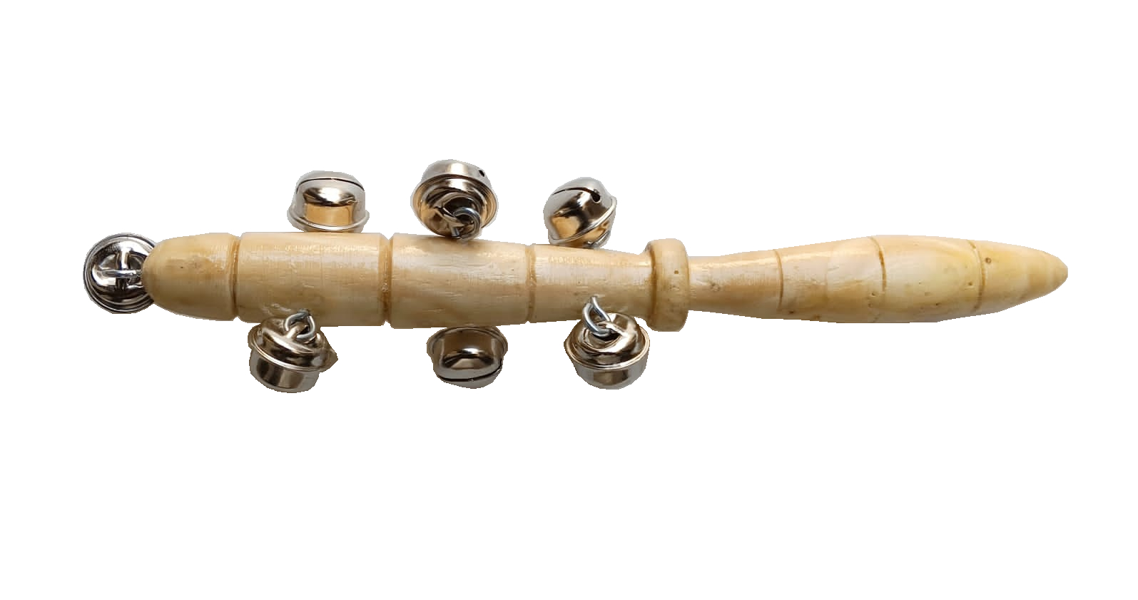 (imagen para) MANGO 7 CASCABELES MADERA NATURAL GRANDE