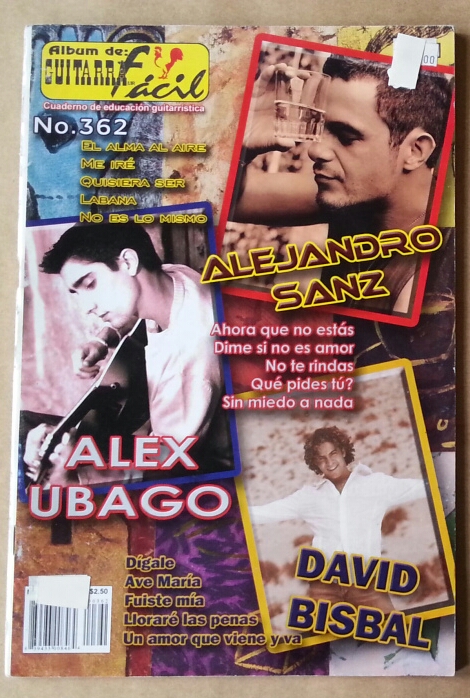 (imagen para) MÉTODO Album de guitarras fácil volumen 362 letras y tablaturas 