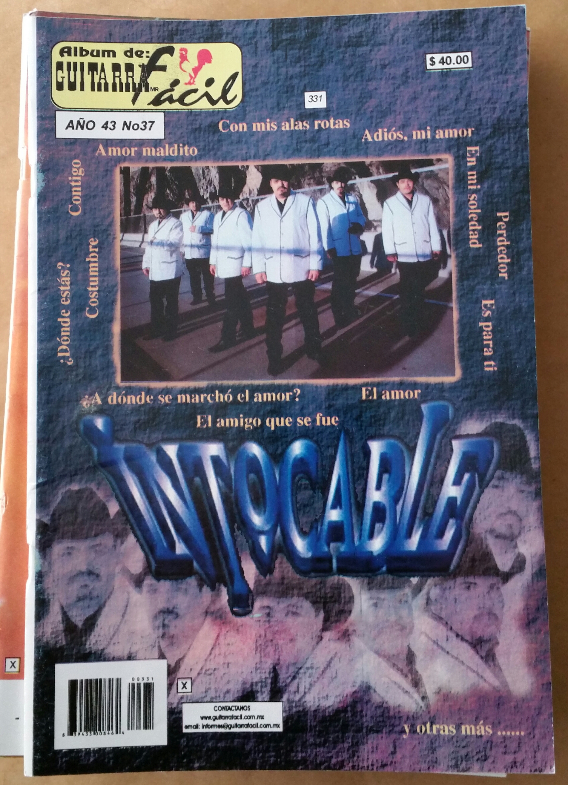 (imagen para) MÉTODO Album de guitarras fácil volumen 37 letras y tablaturas