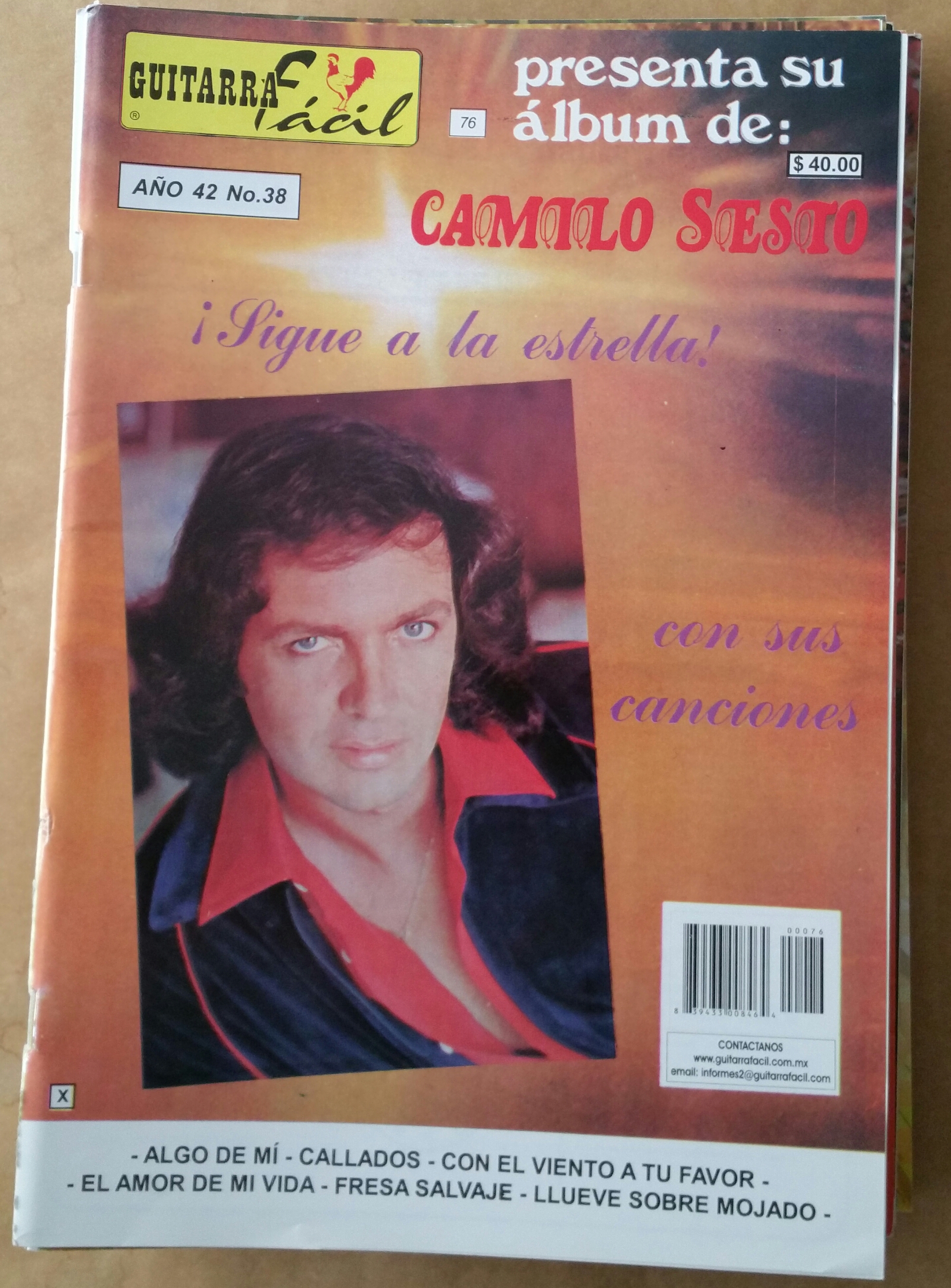 (imagen para) MÉTODO Album de guitarras fácil volumen 38 letras y tablaturas