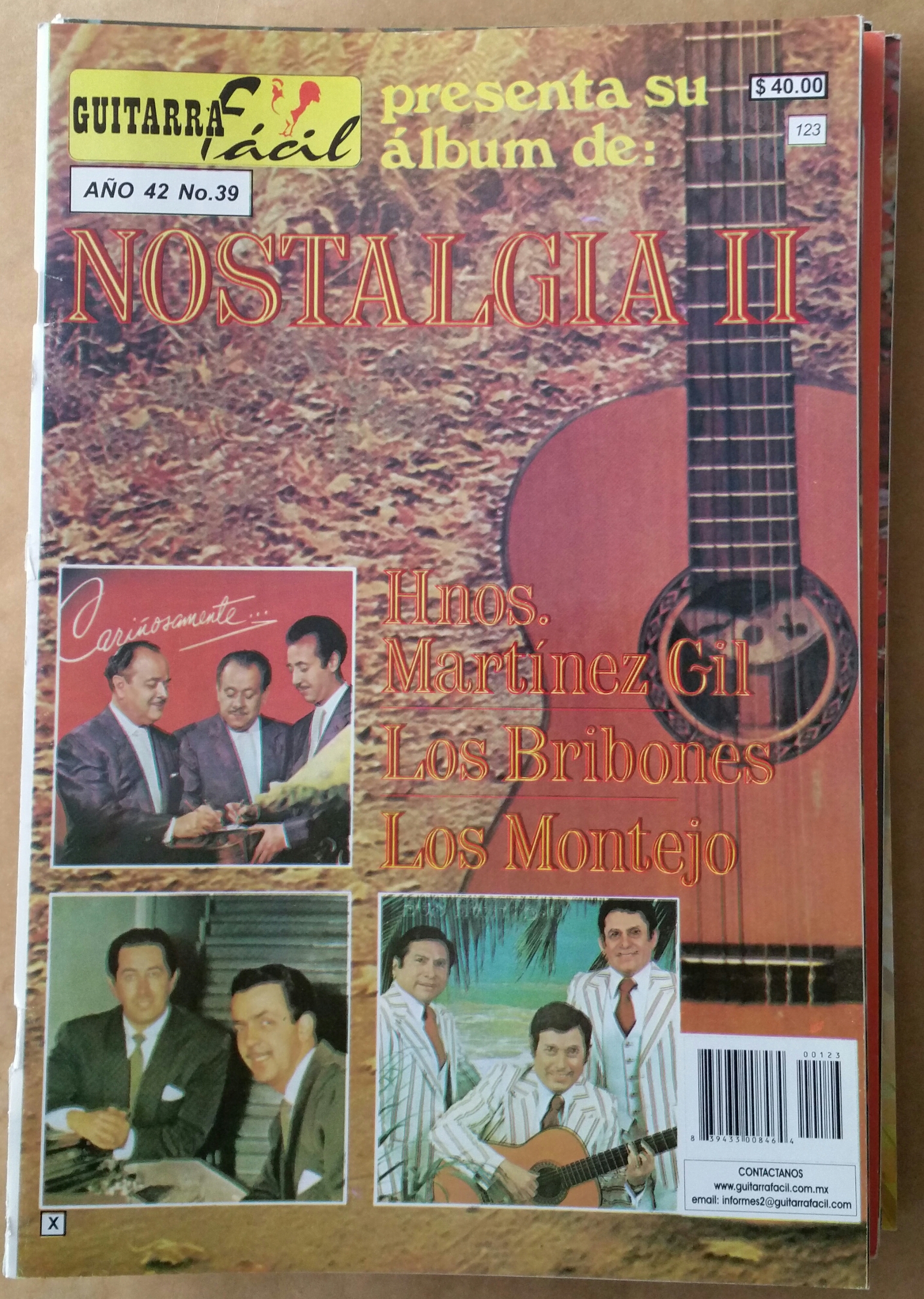 (imagen para) MÉTODO Album de guitarras fácil volumen 39 letras y tablaturas (