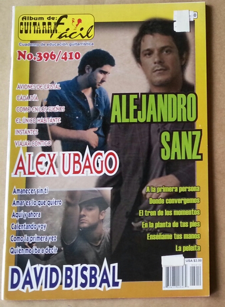 (imagen para) MÉTODO Album de guitarras fácil volumen 396/410 letras y tablatu