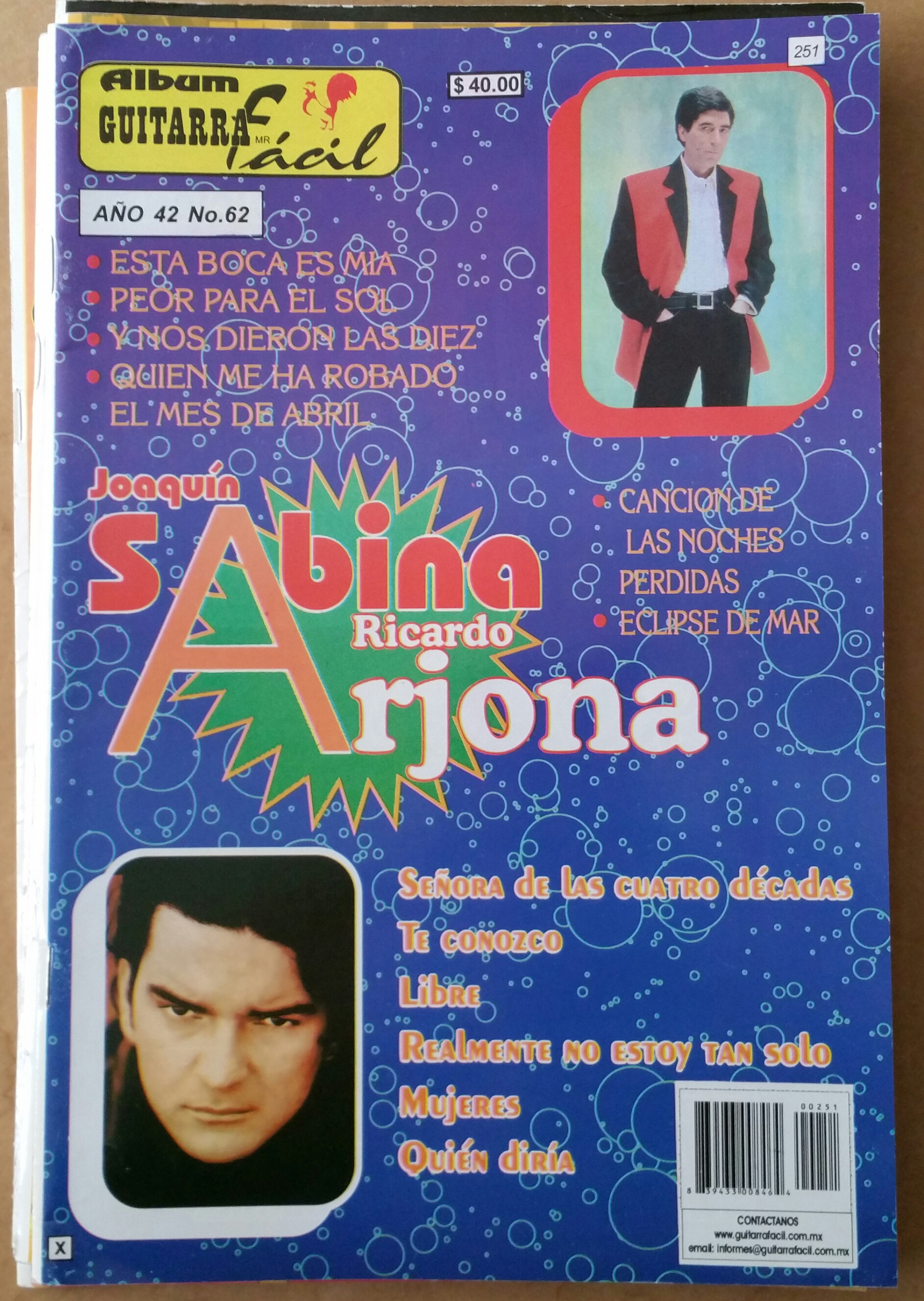 (imagen para) MÉTODO Album de guitarras fácil volumen 62 - letras y tablaturas