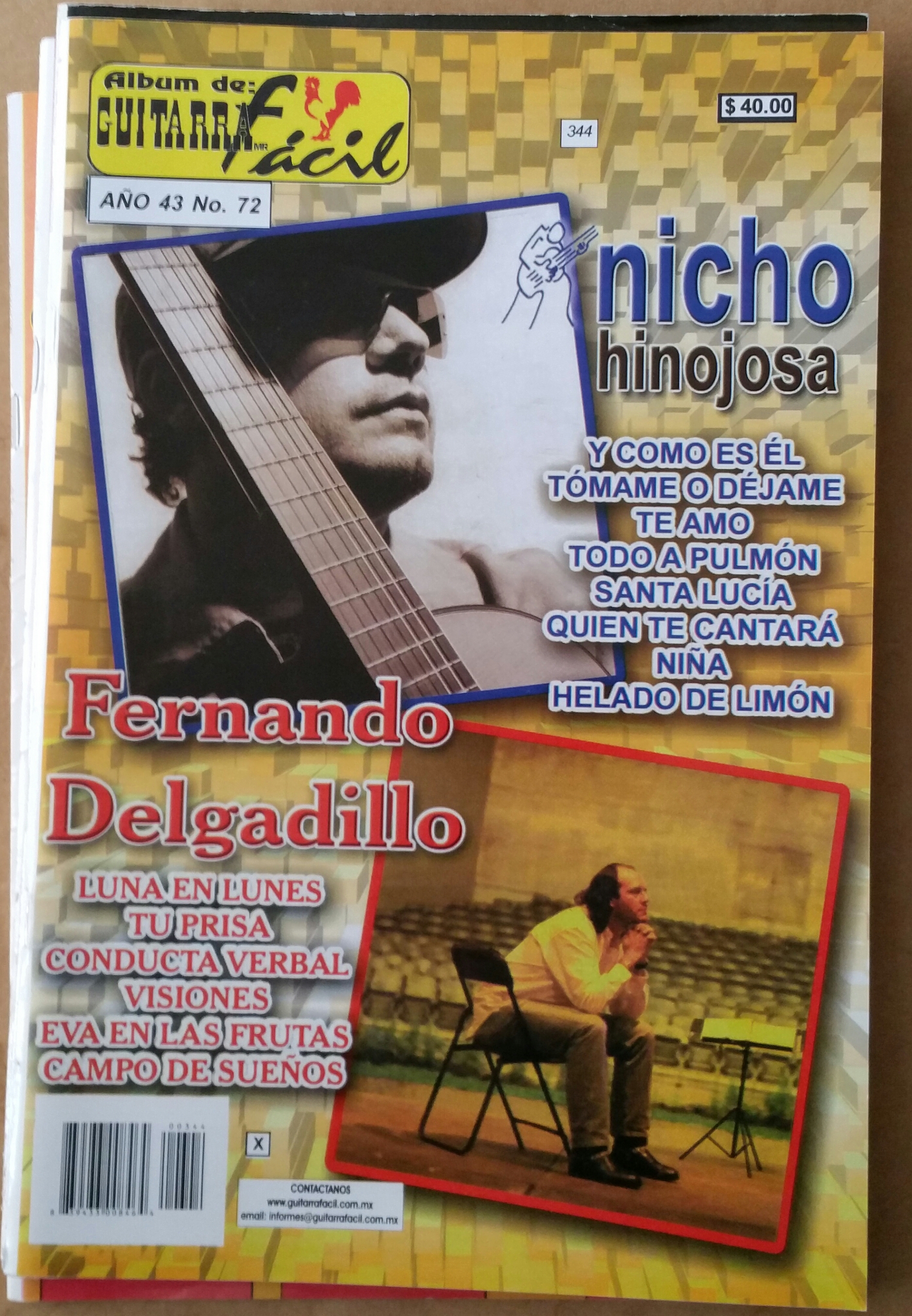 (imagen para) MÉTODO Album de guitarras fácil volumen 72 letras y tablaturas