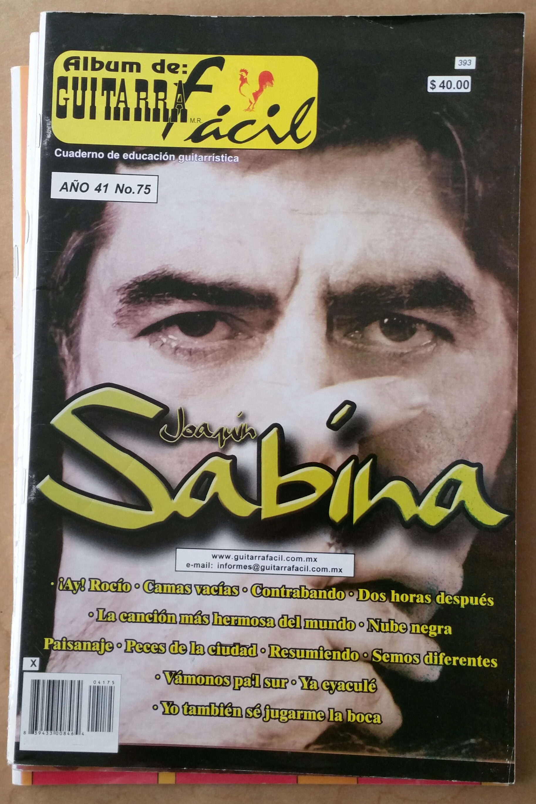 (imagen para) MÉTODO Album de guitarras fácil volumen 75 letras y tablaturas