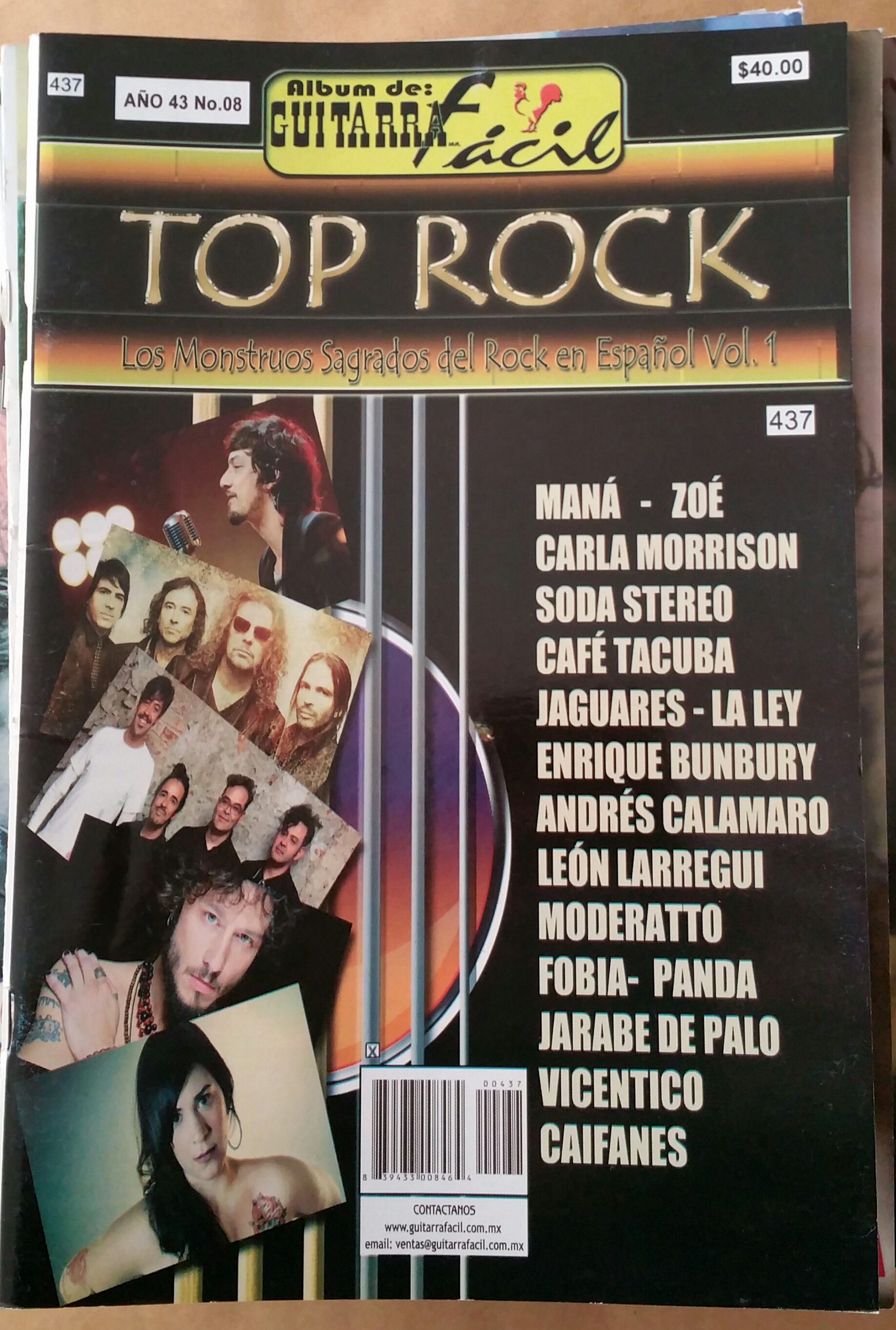 (imagen para) MÉTODO Album de guitarras fácil volumen 8 letras y tablaturas