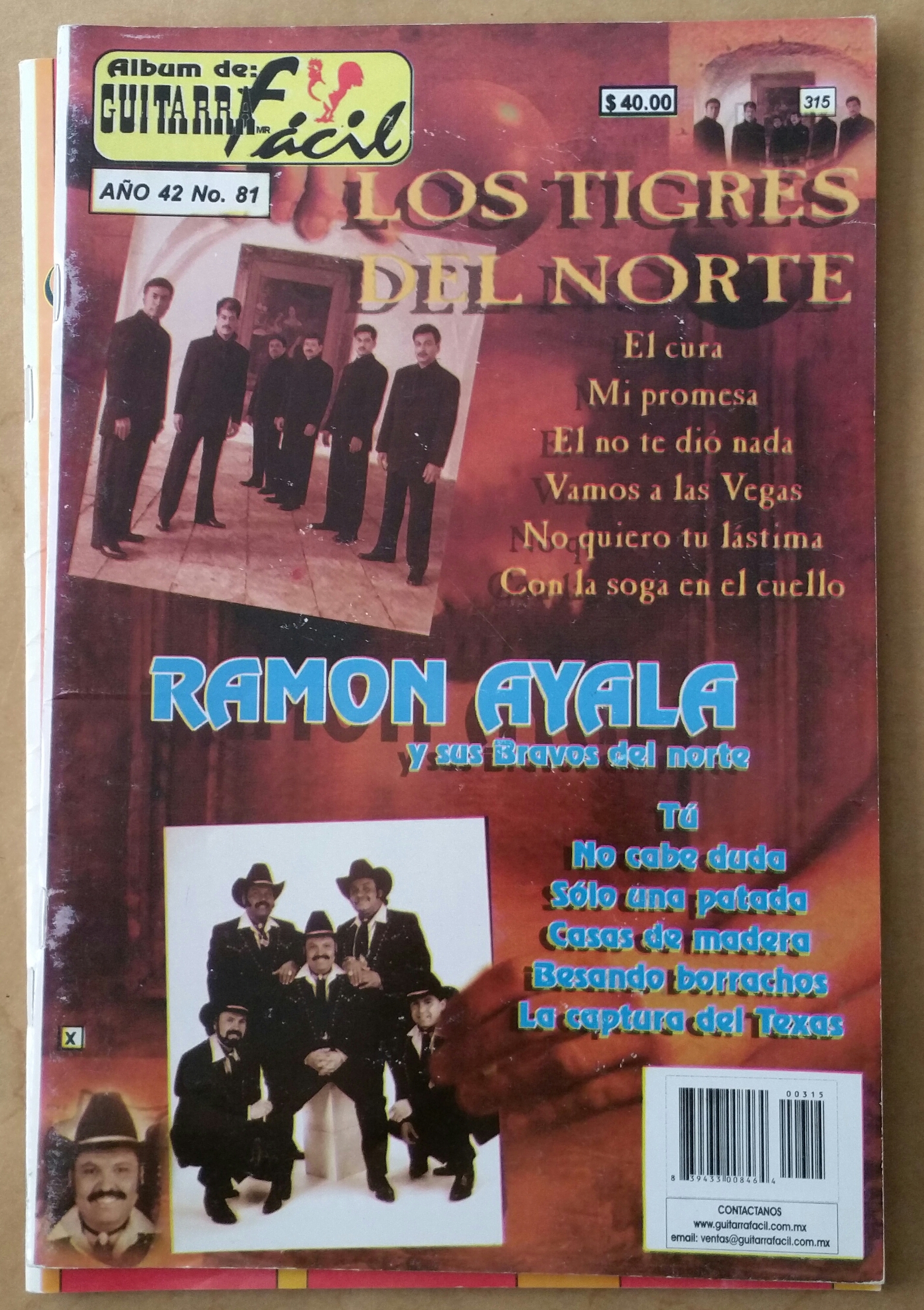 (imagen para) MÉTODO Album de guitarras fácil volumen 81 letras y tablaturas