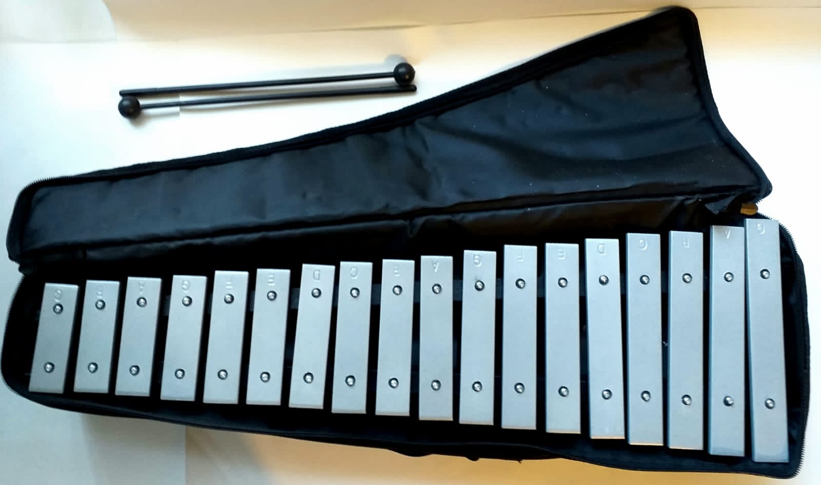 (imagen para) METALÓFONO 30 TECLAS PLEGABLE funda reforzada/canasta, baquetas