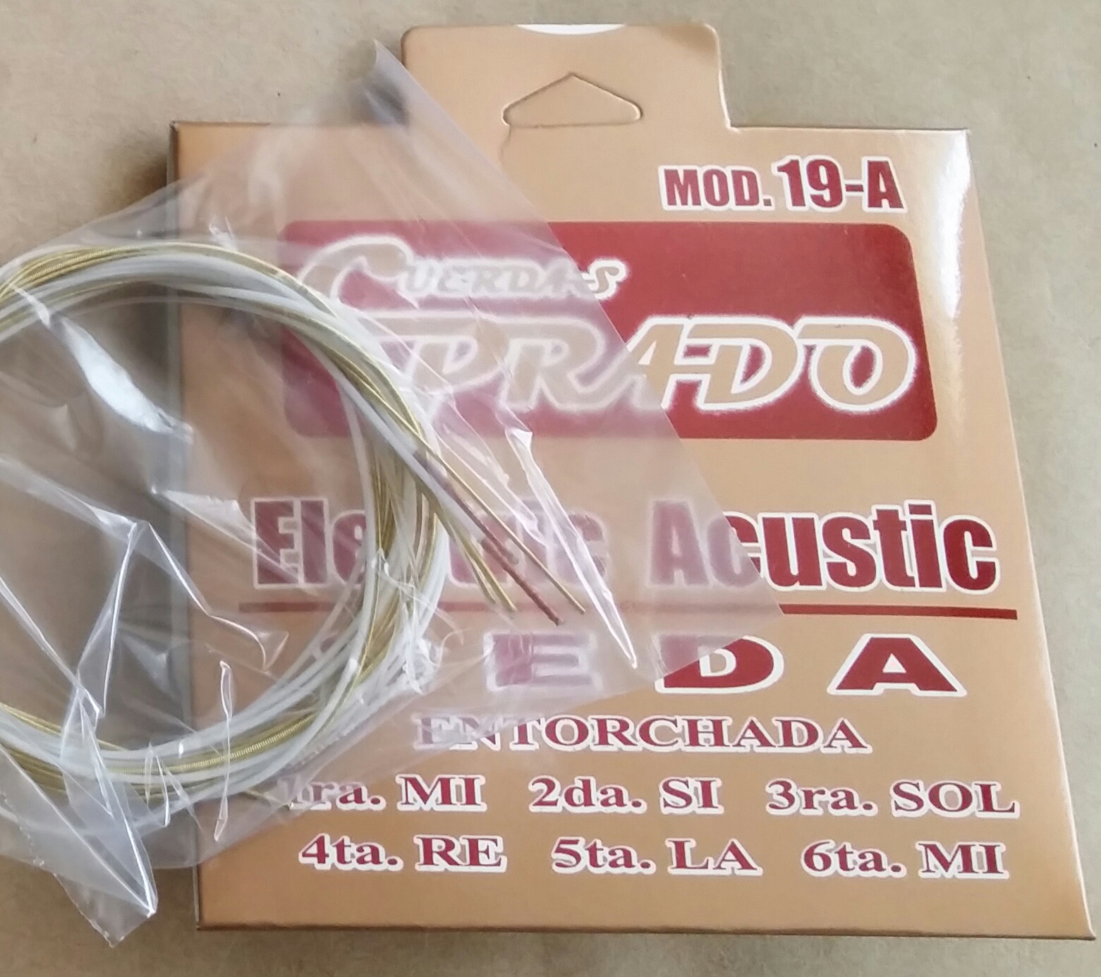(imagen para) ENCORDADURA GUITARRA ELECTROACÚSTICA prado nylon mod 19A CUERDA
