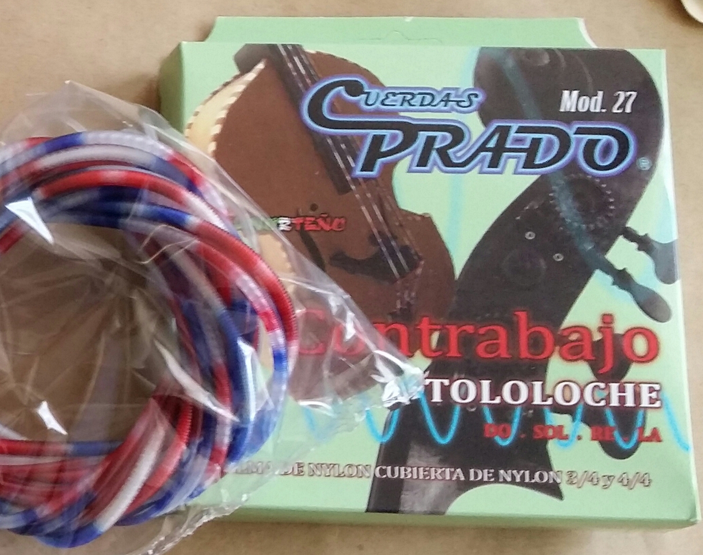 (imagen para) ENCORDADURA CONTRABAJO o Tololoche prado nylon mod 27 CUERDA