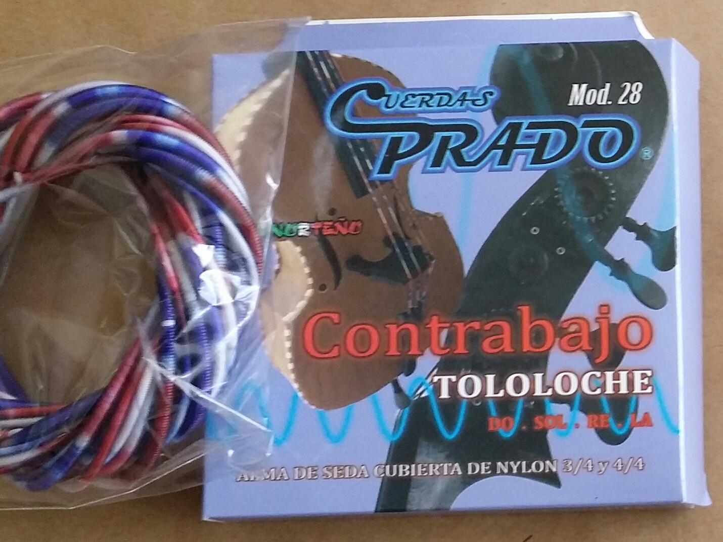 (imagen para) ENCORDADURA CONTRABAJO Tololoche prado seda nylon mod 28 CUERDA