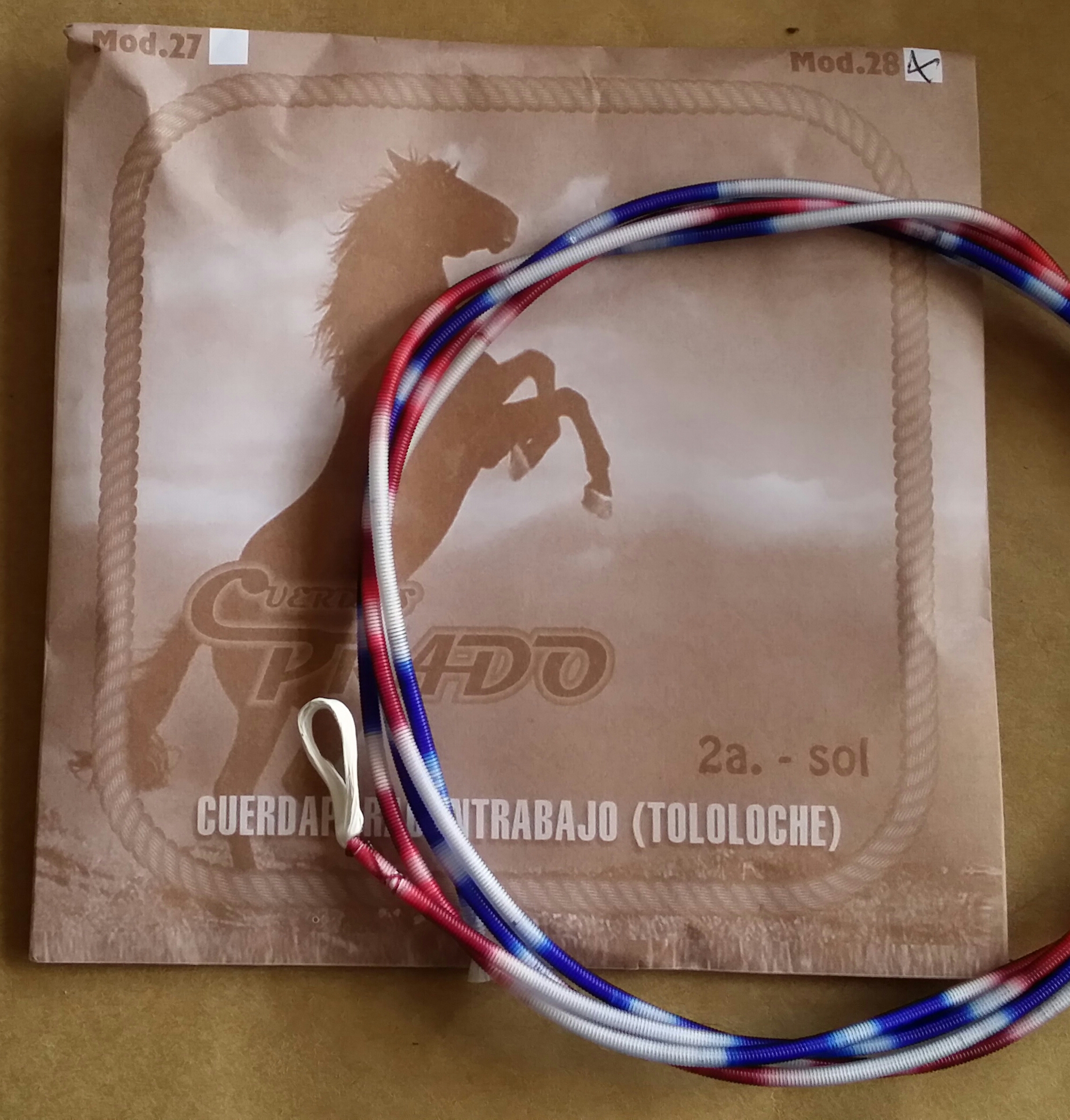 (imagen para) CUERDA CONTRABAJO o Tololoche prado seda nylon mod 28 2a SOL