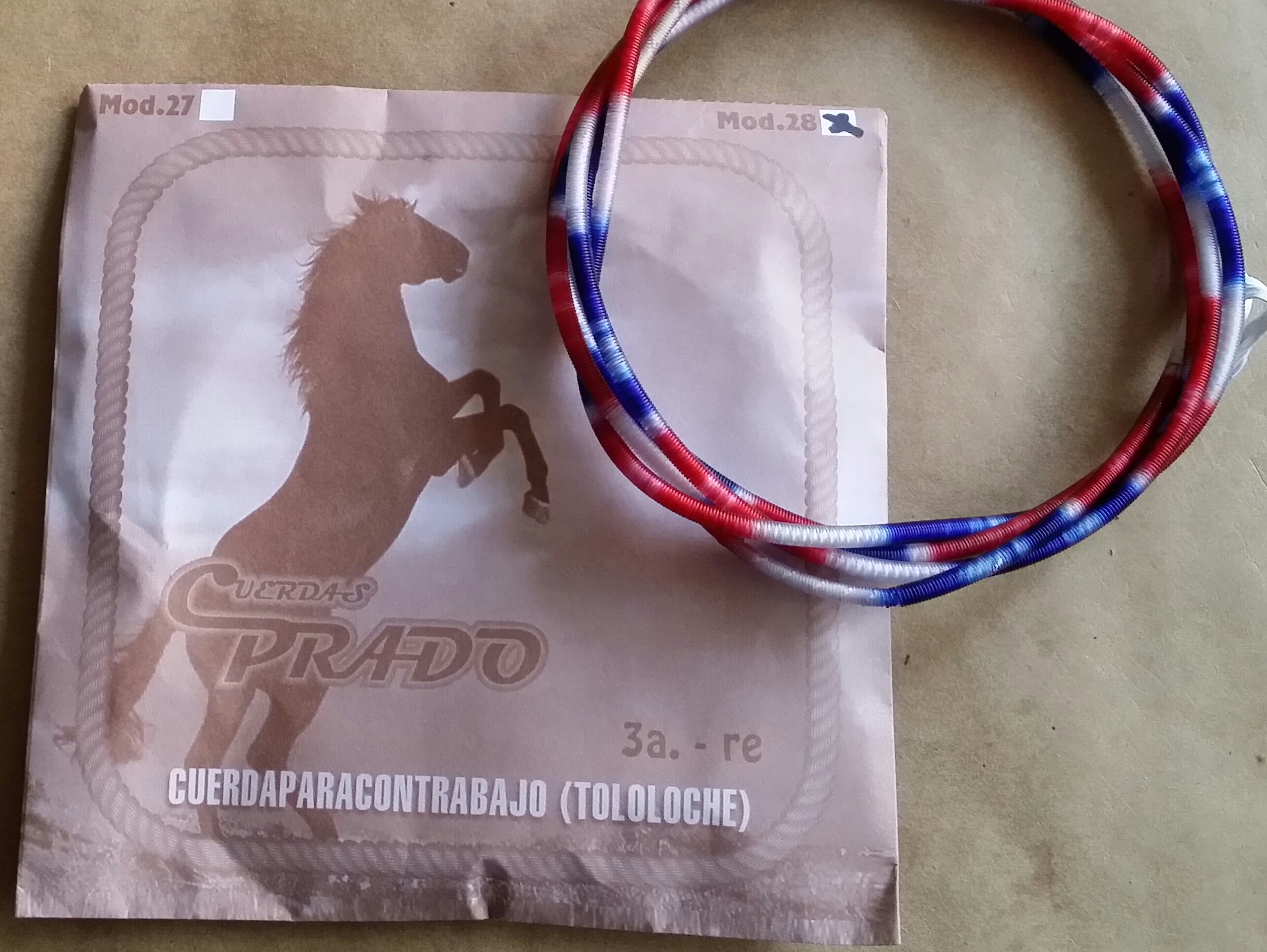 (imagen para) CUERDA CONTRABAJO o Tololoche prado seda nylon mod 28 3a RE