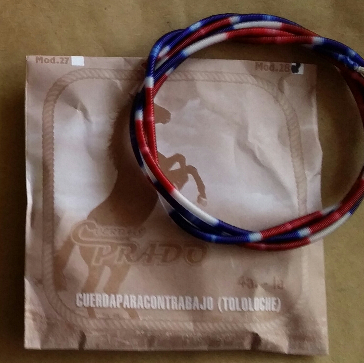 (imagen para) CUERDA CONTRABAJO o Tololoche prado seda nylon mod 28 4a LA