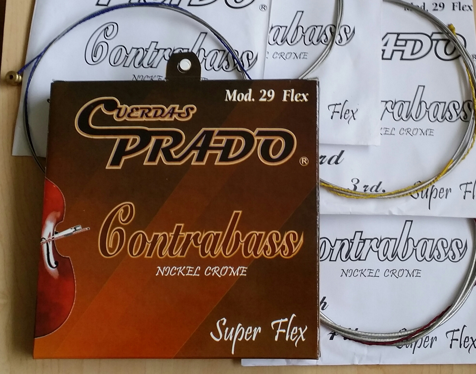 (imagen para) ENCORDADURA CONTRABAJO super flex prado nickel crome mod 29 CUER