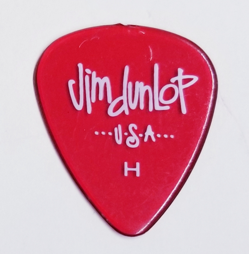 (imagen para) PLUMA guitarras FORMA DE GOTA Jim Dunlop rojo translucido gruesa