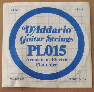 (image for) D´addario 3rd string w/ 015 for electric guitar