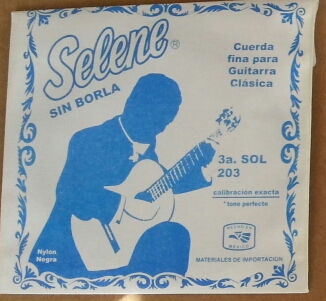 (imagen para) CUERDA guitarra SELENE NYLON Negro 3a (pz)