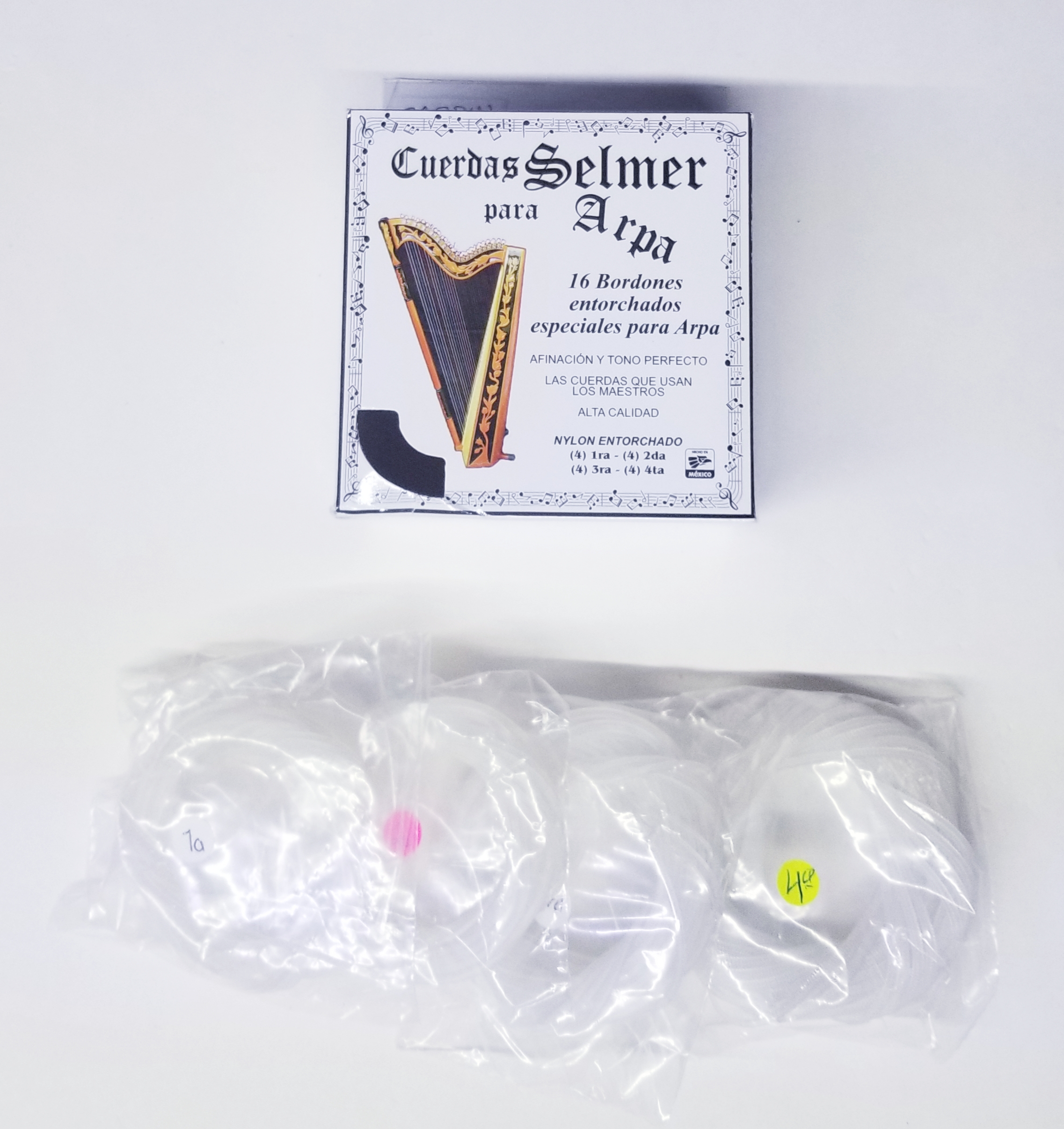 (imagen para) ENCORDADURA ARPA SELMER Entor Nylon16 Bordonesp blanca CUERDA