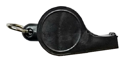 (image for) Short black plastic whistle